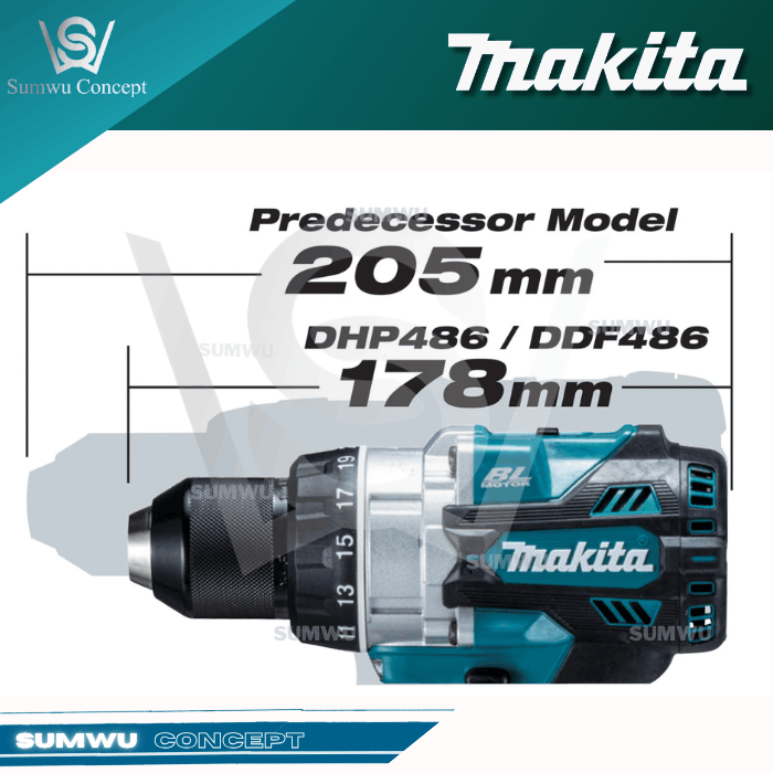 MAKITA DHP486Z 18V 13MM HAMMER DRILL DRIVER - Image 3