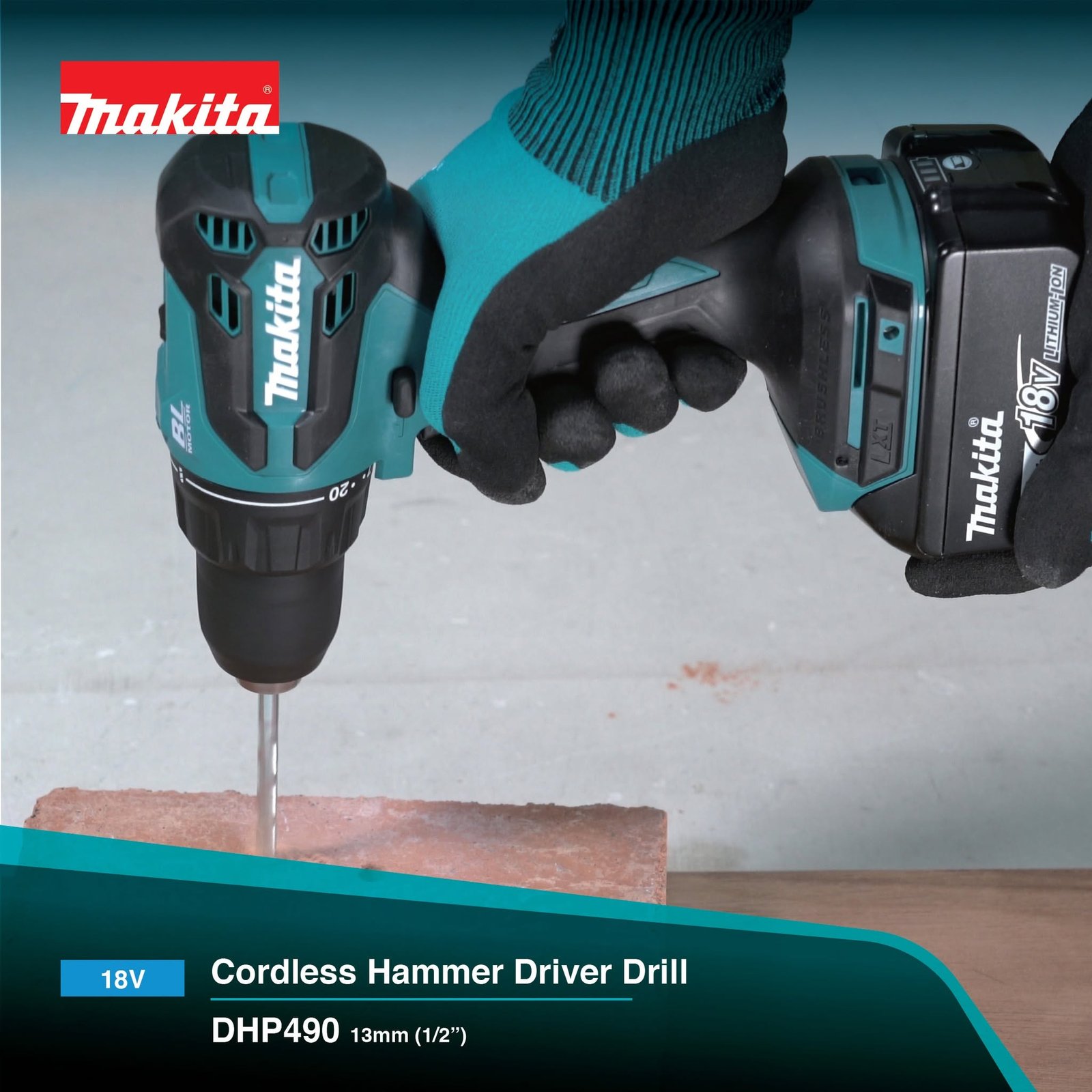 MAKITA DHP490Z 18V 13MM HAMMER DRILL DRIVER - Image 3