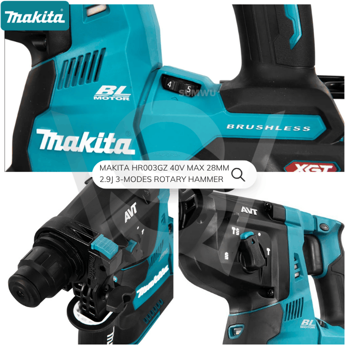 MAKITA HR003GZ 40V MAX 28MM 2.9J 3-MODES ROTARY HAMMER - Image 9