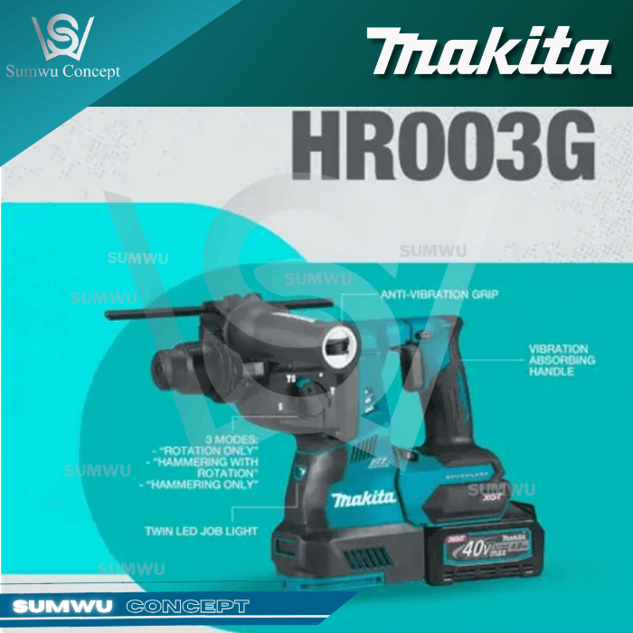 MAKITA HR003GZ 40V MAX 28MM 2.9J 3-MODES ROTARY HAMMER - Image 7