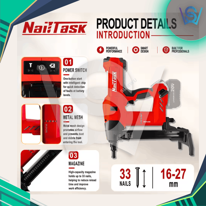 NAILTASK DCCN90S3 20V CORDLESS CONCRETE NAILER - Image 2