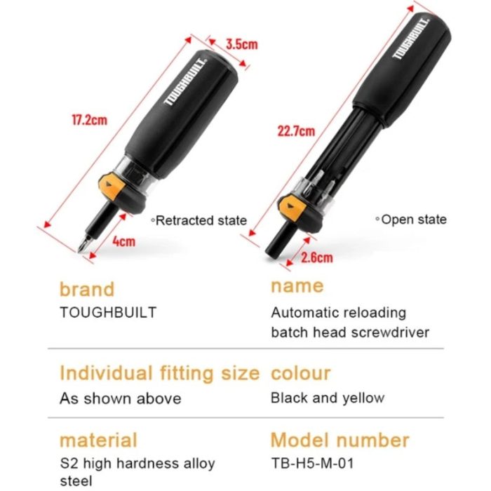 TOUGHBUILT AUTOLOADING MULTI-BIT DRIVER TB-H5-M-01 - Image 10