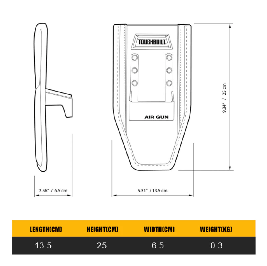 TOUGHBUILT AIR TOOL GUN HOLDER POUCH TB-37 - Image 3