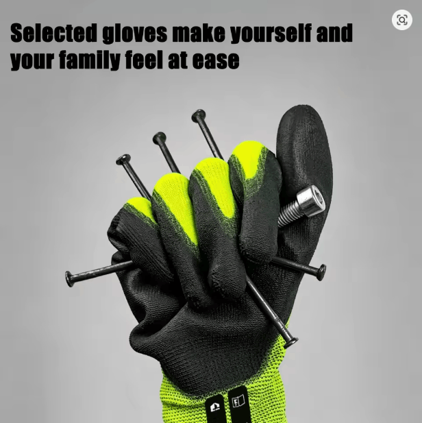 TOUGHBUILT HIGH VISIBILITY PU LATEX HAND GLOVES TB-P2-01-1 - Image 3