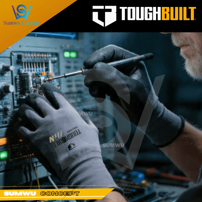 TOUGHBUILT CUT LEVEL 1 NITRILE DIPPED WORK GLOVES TB-P2-10-1 - Image 2