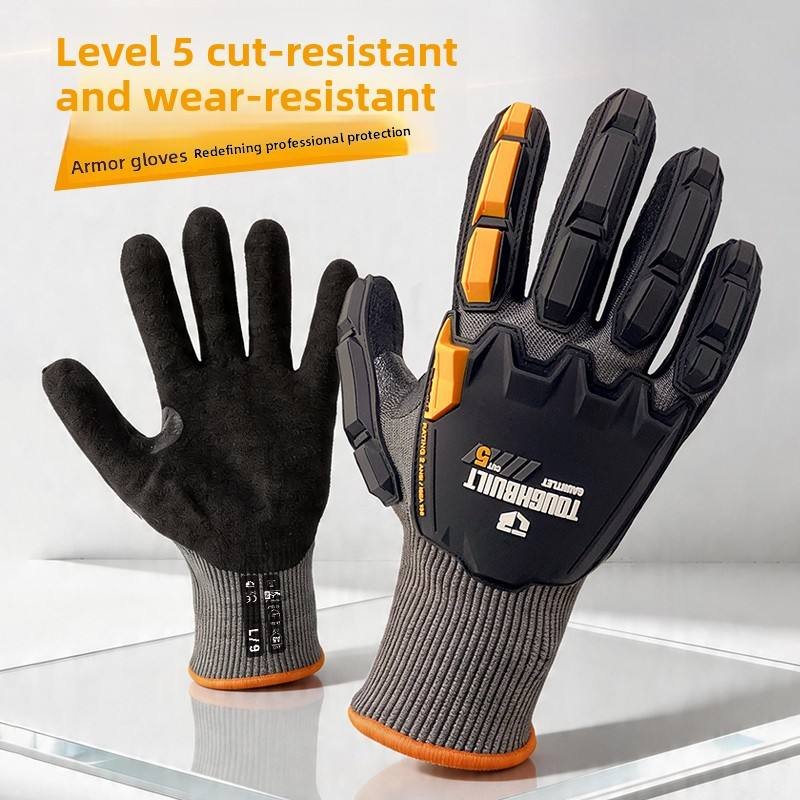 TOUGHBUILT IMPACT CUT LEVEL 5 NITRILE DIPPED WORK GLOVES TB-P2-11-5 - Image 2
