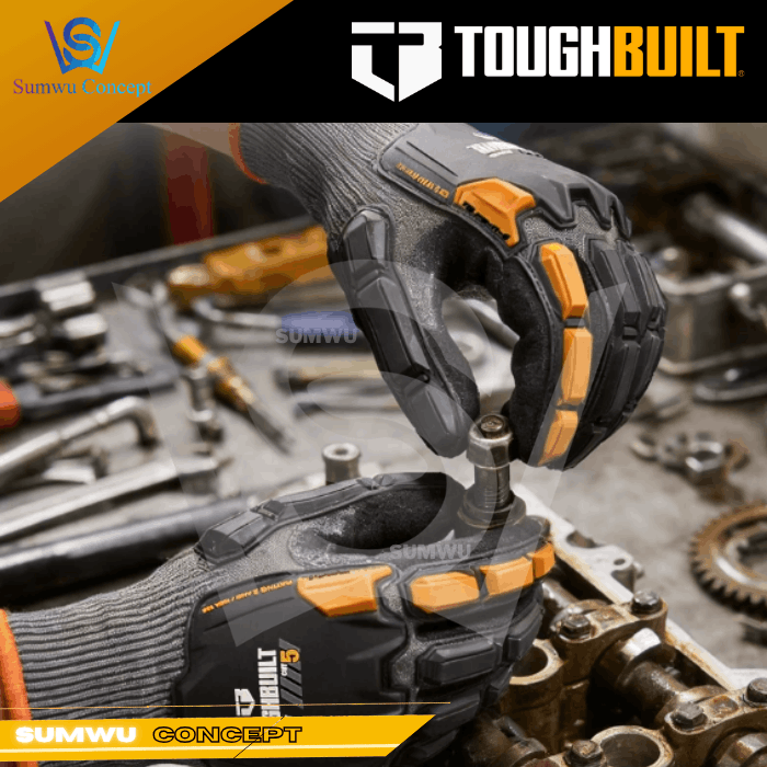 TOUGHBUILT IMPACT CUT LEVEL 5 NITRILE DIPPED WORK GLOVES TB-P2-11-5 - Image 3