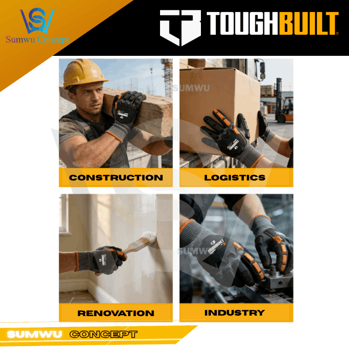 TOUGHBUILT IMPACT CUT LEVEL 5 NITRILE DIPPED WORK GLOVES TB-P2-11-5 - Image 5