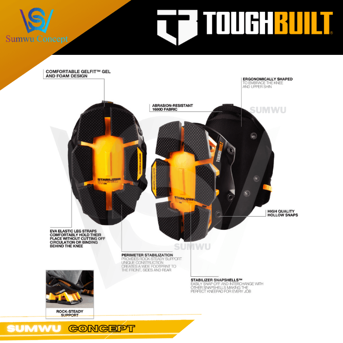 TOUGHBUILT GELFIT STABILIZER KNEE PADS TBL-KP-G205-R - Image 2