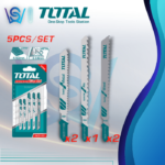 TOTAL 5PCS JIG SAW BLADE SET (WOOD / METAL / ALUMINIUM) T-TAC51051
