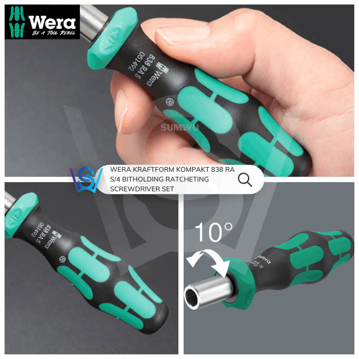WERA KRAFTFORM KOMPAKT 838 RA S/4 BITHOLDING RATCHETING SCREWDRIVER SET (CHRISTMAS 2025 EDITION) - Image 10