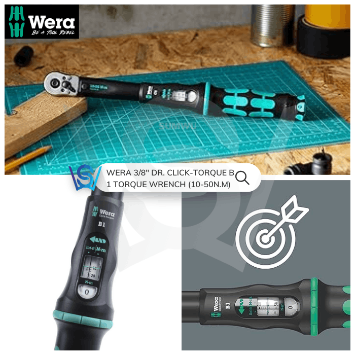 WERA 3/8" DR. CLICK-TORQUE B 1 TORQUE WRENCH (10-50N.M) - Image 6