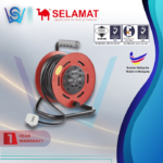 [SIRIM] SELAMAT 4 GANG INDUSTRIAL PORTBALE CABLE REEL 3000W 2K344