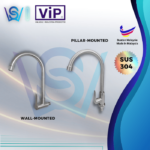 VIP SUS-304 STAINLESS STEEL KITCHEN FAUCET SINK TAP (WALL/PILLAR)